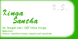 kinga santha business card